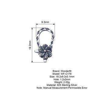 <span class=keywords><strong>Wonderfit</strong></span>-broche de plata con forma de flor hecho a mano, cierre de Plata de Ley 925 oxidado, langosta, garra, cierre para pulsera - Product Image 6