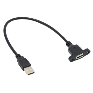 Cable de extensión USB 2.0 macho a hembra con orificios para tornillos para montaje en panel de chasis - Product Image 3