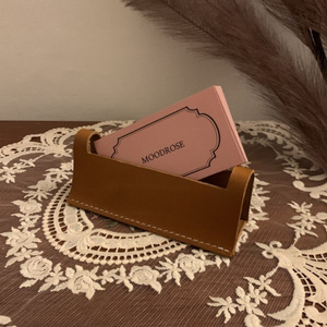 Porta tarjetas de visita de cuero PU al por mayor y personalizados, porta tarjetas de visita minimalistas de estilo nórdico, porta tarjetas de visita creativos para escritorio. - Product Image 2