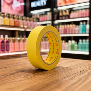 Nastro Adesivo Giallo in <span class=keywords><strong>Carta</strong></span> Crespa Resistente alle Alte Temperature per Carrozzeria <span class=keywords><strong>Auto</strong></span>, 120 Gradi - Product Image 3