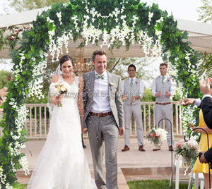 Arche <span class=keywords><strong>de</strong></span> jardin métallique <span class=keywords><strong>pour</strong></span> mariage, arche nuptiale blanche et noire 240x140x38cm <span class=keywords><strong>pour</strong></span> décorations <span class=keywords><strong>de</strong></span> fête <span class=keywords><strong>de</strong></span> mariage avec plantes grimpantes - Product Image 6