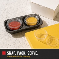 Mangkuk Celup PP & PE untuk Meja dengan Tutup Snap-On untuk Layanan Makan di Restoran, Wadah Saus Anti Bocor untuk Tempat Bumbu