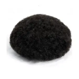 100% Human Hair Stock Best Selling Popular 0.04-0.06mm Afro Kinky Curly Thin Skin Hair Systems V Loop Toupee