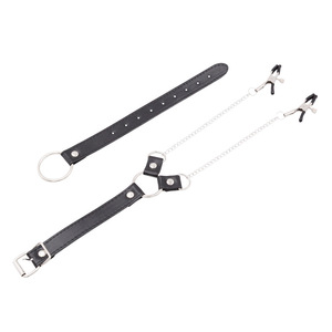 Pinces à mamelon avec <span class=keywords><strong>anneau</strong></span> de pénis en métal inoxydable longue chaîne testicule Bondage stimulateur de mamelon érotique BDSM jouets sexuels pour hommes Couples - Product Image 6