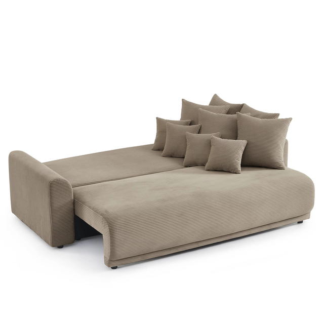 Wholesale Space-Saving Comfortable Sleep Corduroy Fabric Sofa Bed Reversible and Convertible Couch Turns Into Bed with Storage