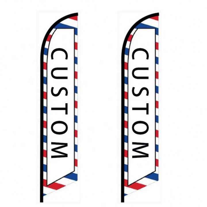 Free Design Custom Outdoor Beach Flag Cheap Advertising Tear Drop Rectangle Knife Flag Accessory Pole Made Durable Polyester