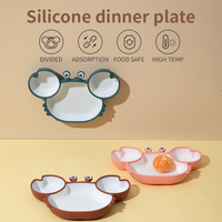 Ensemble de bols, assiettes et cuillères pour bébé, assiettes à ventouse en silicone souple, bol d'alimentation antidérapant, plats Kawaii, nourriture pour bébés, vaisselle pour enfants