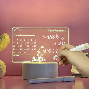 Tablero de mensajes de escritura LED DIY, luz de noche 3d acrílica en blanco para dormitorio, lámpara de mensajes borrable de escritorio, gran oferta - Product Image 4