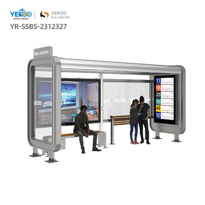 Moderno Riparo per Fermata dell'Autobus in Acciaio Zincato con Lightbox Pubblicitario per Strade Urbane e Strutture Pubbliche - Product Image 2