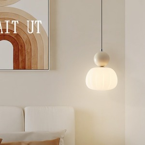 High-End Cream-Colored Single Head Pendant <b>Light</b> Trendy Liftable Suspended Design for Bedroom <b>Dining</b> Room Minimalist Decors - Product Image 5