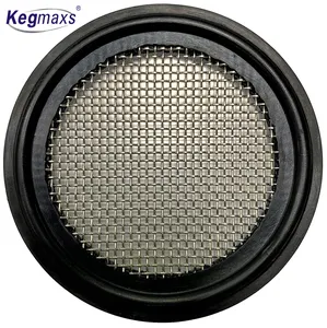 Kegmaxs 1.5" Sanitary Tri-Clamp Gaskets Pack Of 2 Bonded Type Screen #20 Mesh Gaskets Black EPDM Homebrew Beer Corny Keg