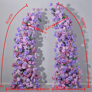 D-HOA052 Hot sales wedding <b>purple</b> horn flower arch artificial rose horn flower arch backdrop luxury horn flower arch silk <b>decor</b> - Product Image 1