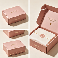 Boîtes d'expédition personnalisées en carton recyclé rose vif pour emballage cadeau, boîtes à cartes, emballage d'artisanat, boîtes d'expédition à marque privée