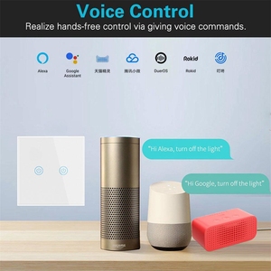 SLS Zigbee unipolaire 1 Gang EU mur tactile lumière Alexa Google Home Yandex compatibilité blanc/noir télé<span class=keywords><strong>commande</strong></span> en verre - Product Image 4