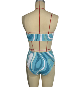 Ensemble de <span class=keywords><strong>maillot</strong></span> de bain 4 pièces sexy pour femme avec <span class=keywords><strong>bandeau</strong></span>, taille haute, bikini de créateur et foulards - Product Image 2