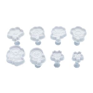 Plastique de qualité alimentaire Simple 2 modèles 4 pièces/ensemble différentes fleurs forme bricolage pâte argile gâteau Cookie beignet plongeur Cutter moules - Product Image 3