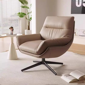 Fauteuil d'appoint pivotant et inclinable <span class=keywords><strong>Letao</strong></span> Tao de style moderne du milieu du siècle, revêtement en cuir écologique, chaise longue, structure robuste en alliage de fer, luxe - Product Image 2