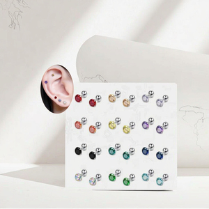 Xincocus orecchini caldi di colore misto orecchini orecchini a bottone elica Piercing alla moda Tragus cartilagine gioielli <span class=keywords><strong>per</strong></span> il corpo da donna - Product Image 4