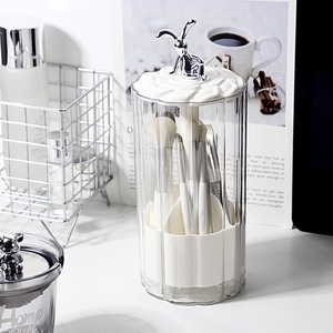 Makeup Organizer With Rabbit Lid 1-3L Plastic Cosmetic Storage For Brush Lipstick Eyebrow Pencil Bathroom Desktop Use - Product Image 4