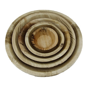 Plato redondo de hoja de areca, biodegradable, circular, de hoja de palma, para servir platos principales, ensaladas, pan y postres. - Product Image 1