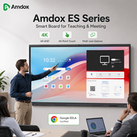 Pantalla Interactiva Todo en Uno Amdox de 65, 75 y 86 Pulgadas, Pizarra Inteligente con Cámara IA, Compartición Inalámbrica y Android 14