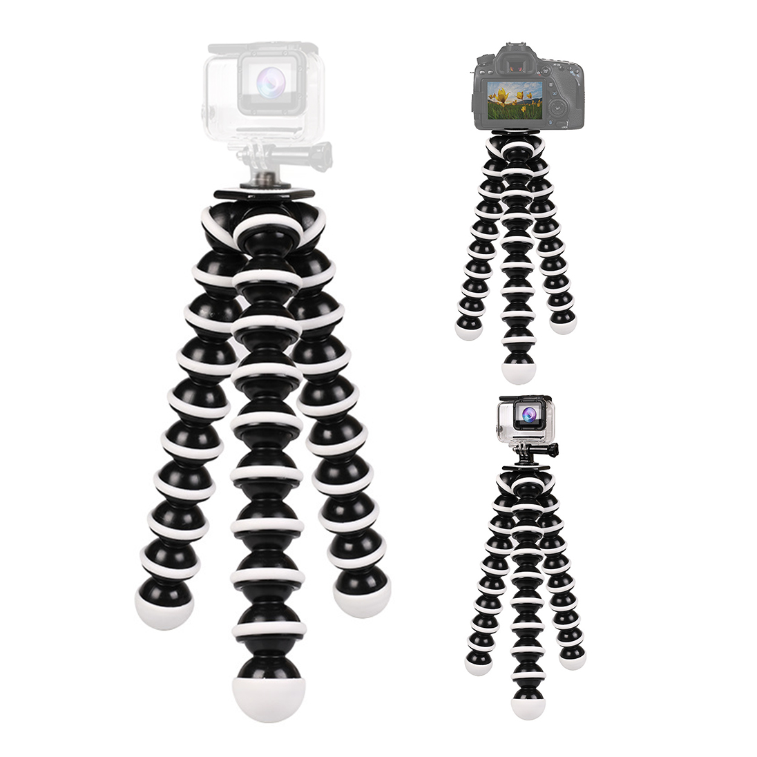 Hongdak Portable Mini Octopus Tripod Camera Tripod Super Flexible with Universal 1/4 and 3/8 Screw for Smartphone Camera