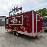 Chariot de vente de raviolis surélevé 5,5 m en PRV à double essieu avec chambre froide