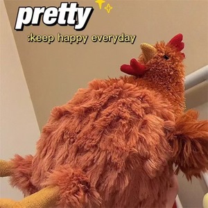 Peluche di gallina da fattoria carina e grassottella, 22 cm, morbida e testurizzata, bambola di pollo imbottita, divertente peluche di animale da fattoria, regalo per compleanno, decorazione per la casa - Product Image 1