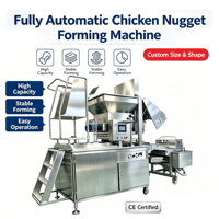 Machine de formage entièrement automatique de nuggets de poulet, taille et forme personnalisables, pour les usines de transformation de produits alimentaires à base de poulet
