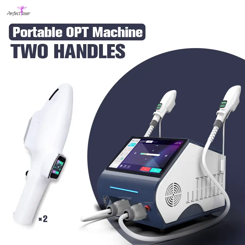 Máquina portátil para remoção de pelos a laser IPL, máquina portátil OEM 430nm 480 530 560 640nm OPT IPL para rejuvenescimento da pele 2024