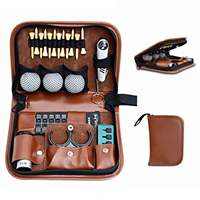 Ensemble cadeau de golf de haute qualité, pochette portable, ensemble d'accessoires de golf, balles, marqueur de score, télémètre, outil de réparation de divots, étui en cuir de haute qualité