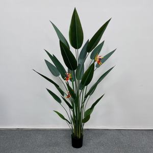 Plante simulée en pot Intérieur Salon Décoration de sol Plante verte Grue <span class=keywords><strong>Orchid</strong></span>ée Banane Soie simulée Ciel Oiseau - Product Image 6