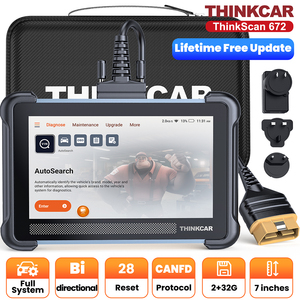 Version Globale THINKSCAN 672 Outil <span class=keywords><strong>de</strong></span> Diagnostic Automobile avec Mises à Jour Gratuites à Vie, CANFD, 28 Fonctions <span class=keywords><strong>de</strong></span> Réinitialisation, Test Complet du Système, Scanner OBD2 - Product Image 1