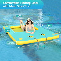 Plateforme flottante gonflable sur mesure en Drop Stitch, île aquatique rigide, vente en gros, bateau en PVC, capacité 100-500 kg, <5 passagers
