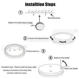 2/4/6/8PCS 12V LED Lumière de plafond ronde pour voiture, éclairage intérieur pour VW T4 T5 Camper Van Caravan Motorhome Boat RV Van - Product Image 6