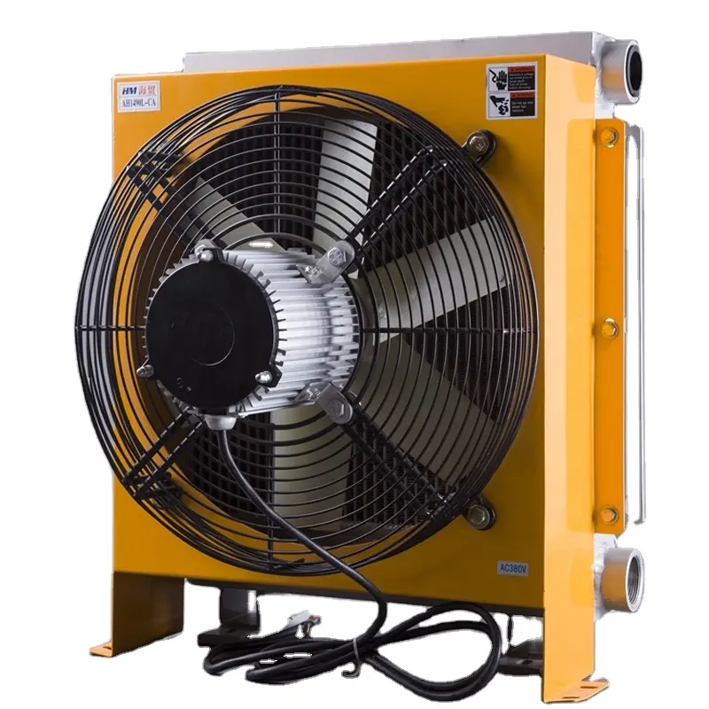 油圧空冷オイルクーラープレート熱交換器ファン付き工業用冷却空気クーラーガスおよび空気AC220vAH1490L