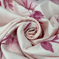 Tissu en polyester brossé imprimé floral en mousse, impression offset, tissu doux pour draps et housses de couette