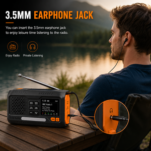 <span class=keywords><strong>Radio</strong></span> FM Solar Portátil de Emergencia con Banco de Energí<span class=keywords><strong>a</strong></span> de 4500 mAh, Pantalla LCD, Lámpara LED, Cargador USB, Conector <span class=keywords><strong>para</strong></span> Auriculares, de Plástico, <span class=keywords><strong>para</strong></span> Uso Doméstico - Product Image 5