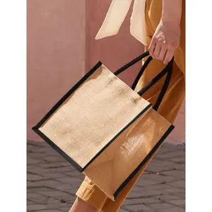 Bolso Tote Midi de Yute Natural, Merchandising Sostenible - Product Image 4