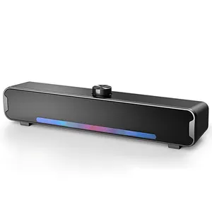 Migliore Coreano USB Altoparlante di Risonanza Bar Wired USB Altoparlante Soundbar con RGB HA CONDOTTO LA Luce Microfono e Jack Per Cuffie