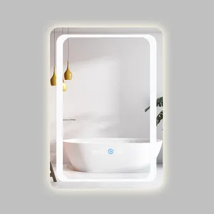 Fullkenlight movable bathroom mirror smart led wall hung bathroom mirror with touch screen lcd