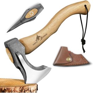 Premio 14.7 pollici forgiato a mano ascia da campeggio da esterno per spaccare il legno e intagliare strumento da taglio perfetto - Product Image 1