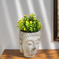 Pot à plantes en béton de style américain fait à la main par Lianda, tête de Bouddha, écologique, suspendu, pour la maison, le bureau, élégant