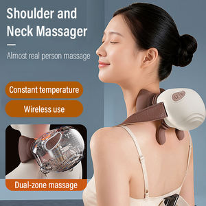 3D yoğurma Shiatsu boyun ve omuz masajı isı kablosuz uzaktan kumanda kızılötesi kas sertliği yorgunluk için fizyoterapi - Product Image 2