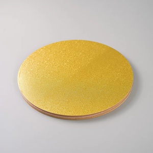 White <b>Cake</b> Base <b>Board</b> with Die Cut Edge Gold Foil Print Handle for Food Use - Product Image 4