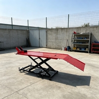 Table élévatrice à ciseaux pour moto Jierui, hydraulique et pneumatique, double entraînement, avec verrou de sécurité, pince réglable, modèle CE JRM1