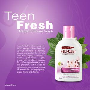 Miosuki Fresh Teenage Wash Cuidado íntimo a base de hierbas PH suave Higiene equilibrada para adolescentes Fórmula de confianza natural - Product Image 2