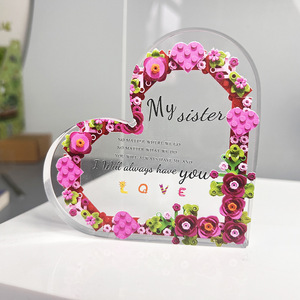 Cross-biên giới hình trái tim pha lê Christmas bóng cây đồ trang trí UV in ấn Acrylic Thủ công mỹ nghệ máy tính để bàn trang trí trái tim trang trí - Product Image 6