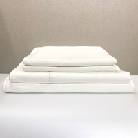 Couleur blanche de luxe 400T brillant 65% bambou 35% coton 400T tissé draps de lit ensemble de housse de couette