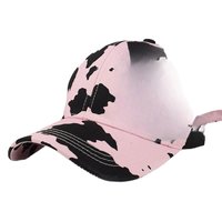 Groothandel op maat gemaakte 3D snapback cap koeienprint roze zwart reliëf geborduurde pet heren dames verstelbare platte klep streetwear lage minimale bestelhoeveelheid